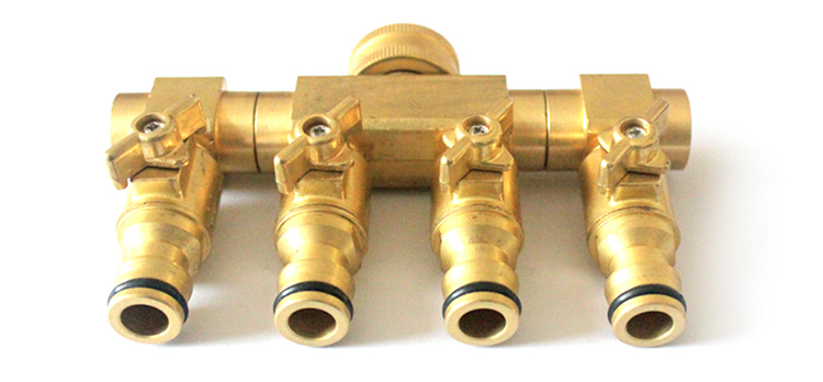 Duty mosadz 4 Way Hose Manifold Hose Pipe Adapter